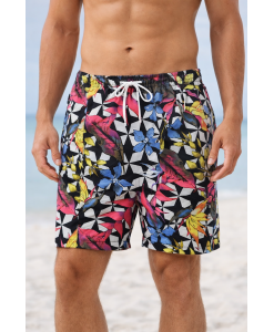 Short Floral Estampado Calção elastano P M G Gg Verão Rosa